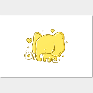 Little Mellow Yellophant - A Sweet Jello Elephant Posters and Art